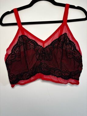 torrid Red & Black Lace Sheer Bralette